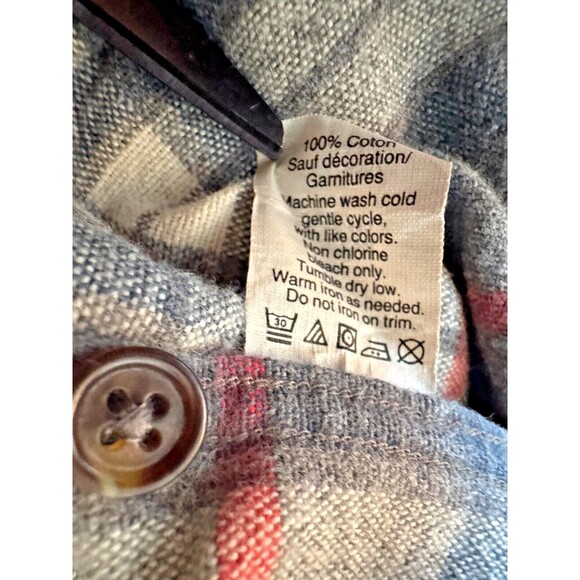 J.Crew Mens Large Gray Plaid Flannel Shirt Elbow Patches Grunge Outdoor Workwear - Picture 11 of 12